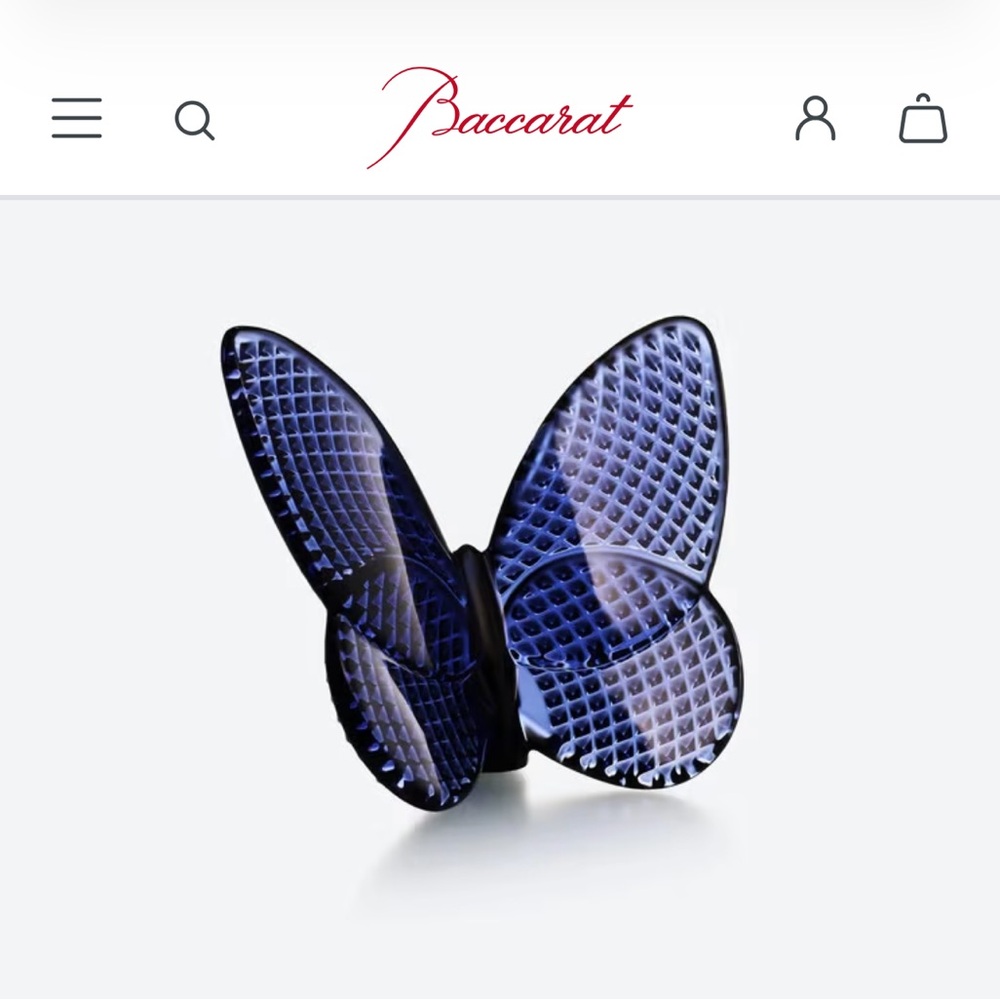 Baccarat Blue Crystal Butterfly